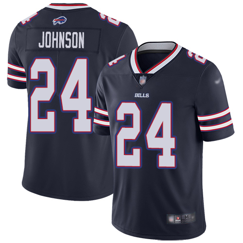 Men Buffalo Bills 24 Taron Johnson Limited Navy Blue Inverted Legend NFL Jersey